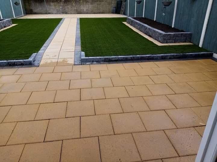 Contemporary patio with clean lines and modern materials